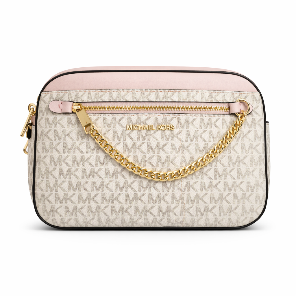 Michael Kors Signature Chain Crossbody Bag – Vanilla Pink
